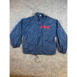Vintage Russell Athletic Sigma Phi Epsilon Coaches Jacket M Navy Nylon USA Made